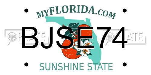 BJSE74 Florida License Plate