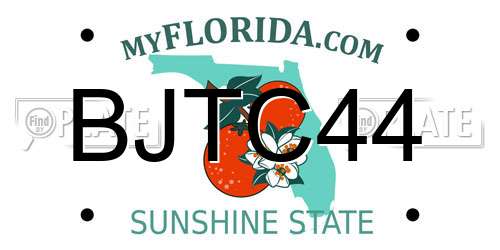 BJTC44 Florida License Plate
