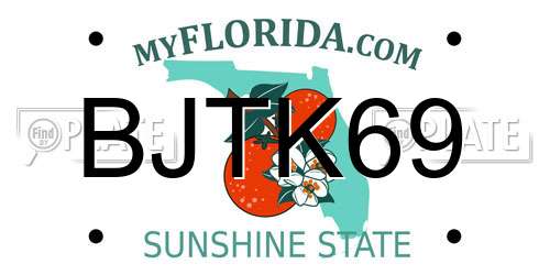 BJTK69 Florida License Plate