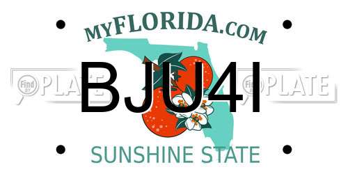 BJU4I Florida License Plate