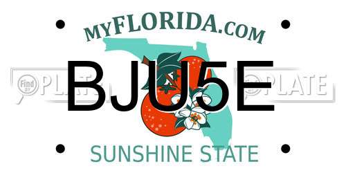 BJU5E Florida License Plate