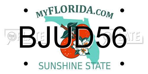 BJUD56 Florida License Plate