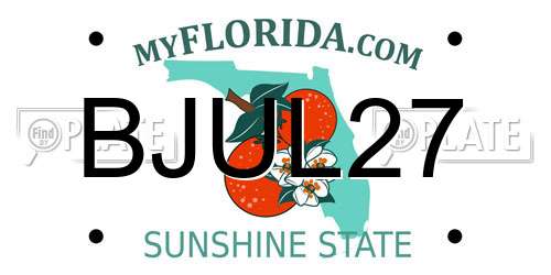 BJUL27 Florida License Plate