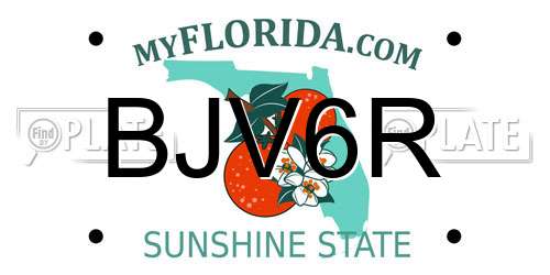 BJV6R Florida License Plate
