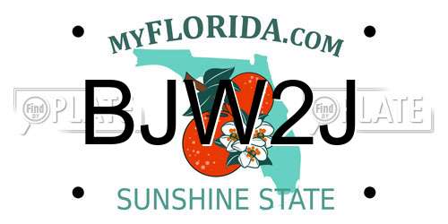BJW2J Florida License Plate