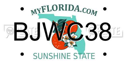 BJWC38 Florida License Plate