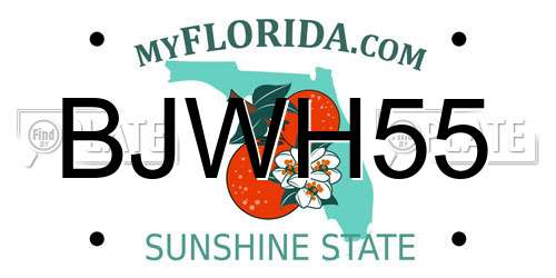 BJWH55 Florida License Plate