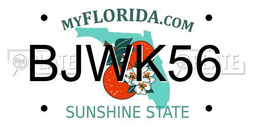 BJWK56 Florida License Plate