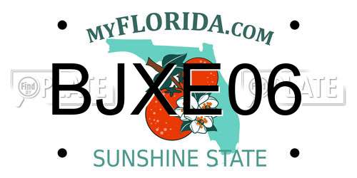 BJXE06 Florida License Plate