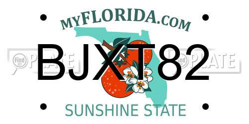 BJXT82 Florida License Plate