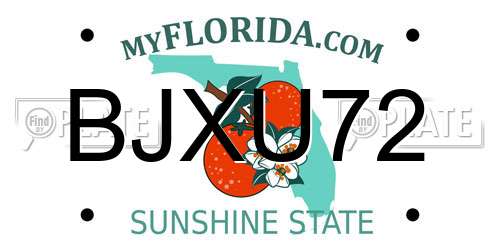 BJXU72 Florida License Plate