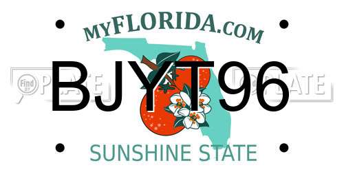 BJYT96 Florida License Plate