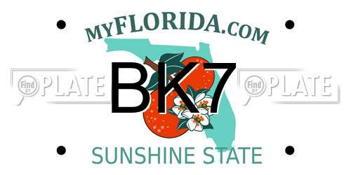 BK7 Florida License Plate
