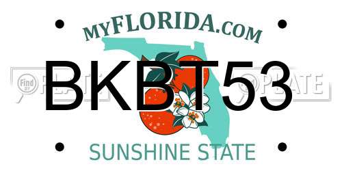 BKBT53 Florida License Plate