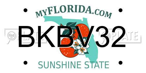 BKBV32 Florida License Plate