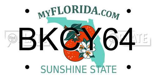 BKCY64 Florida License Plate