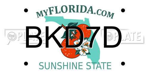 BKD7D Florida License Plate