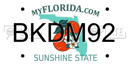 BKDM92 Florida License Plate