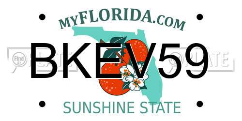 BKEV59 Florida License Plate