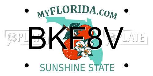 BKF8V Florida License Plate