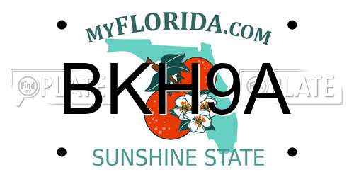 BKH9A Florida License Plate