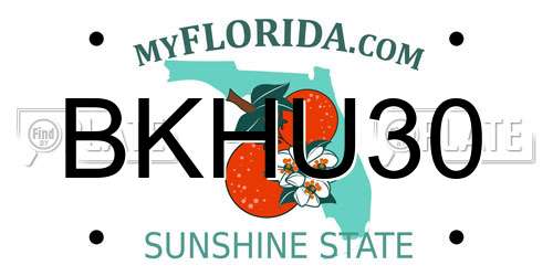 BKHU30 Florida License Plate