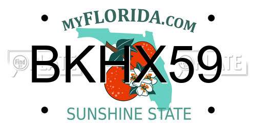 BKHX59 Florida License Plate