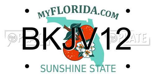 BKJV12 Florida License Plate