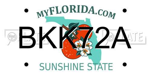 BKK72A Florida License Plate
