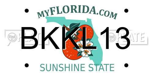 BKKL13 Florida License Plate
