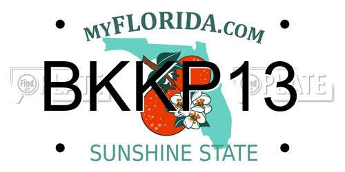 BKKP13 Florida License Plate