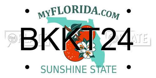 BKKT24 Florida License Plate