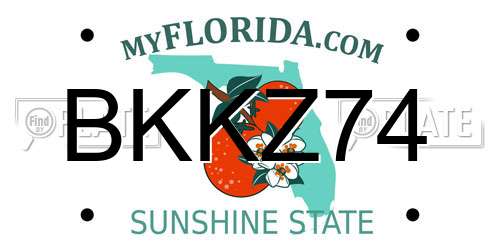 BKKZ74 Florida License Plate
