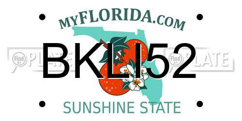 BKLI52 Florida License Plate