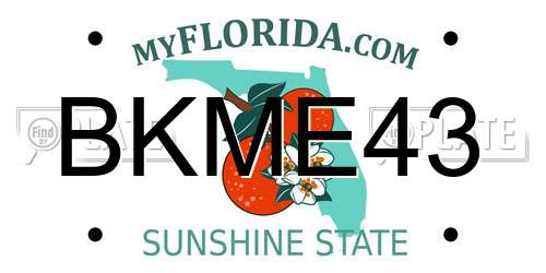 BKME43 Florida License Plate