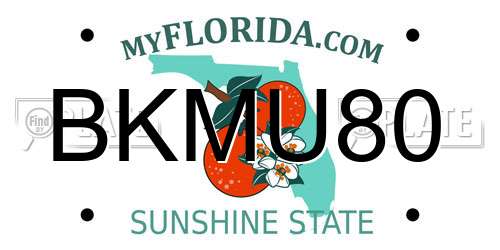 BKMU80 Florida License Plate