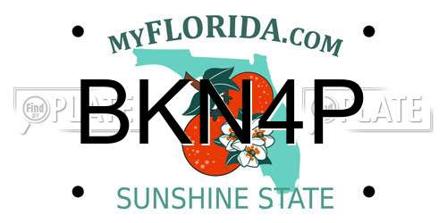 BKN4P Florida License Plate