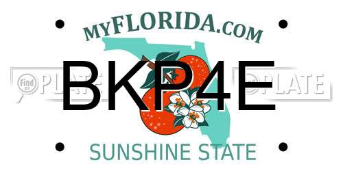 BKP4E Florida License Plate