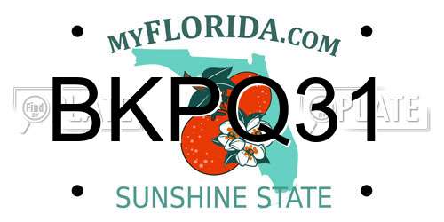 BKPQ31 Florida License Plate