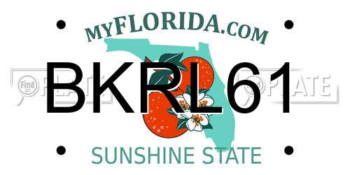 BKRL61 Florida License Plate