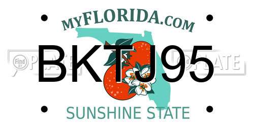 BKTJ95 Florida License Plate