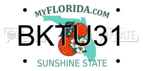 BKTU31 Florida License Plate