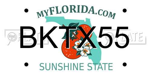 BKTX55 Florida License Plate