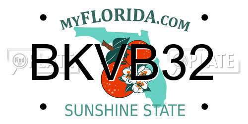 BKVB32 Florida License Plate