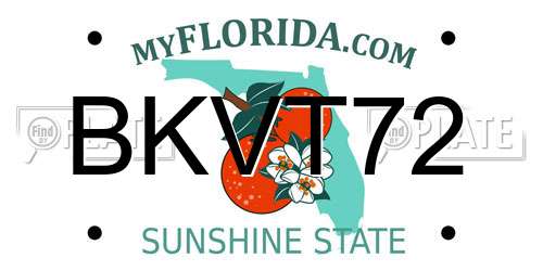 BKVT72 Florida License Plate