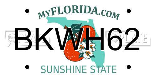 BKWH62 Florida License Plate