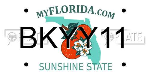 BKYY11 Florida License Plate