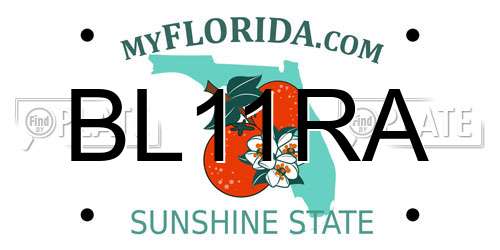 BL11RA Florida License Plate
