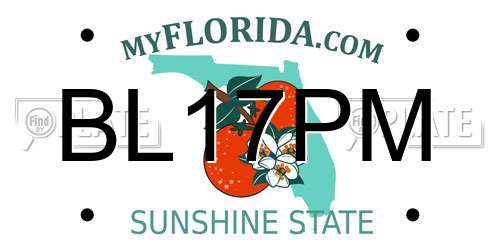 BL17PM Florida License Plate