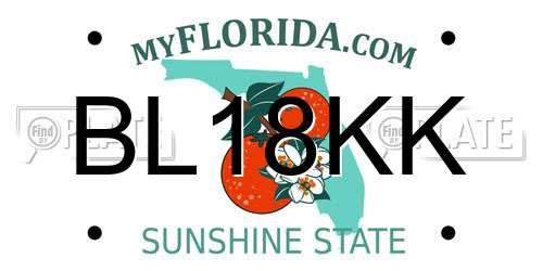 BL18KK Florida License Plate
